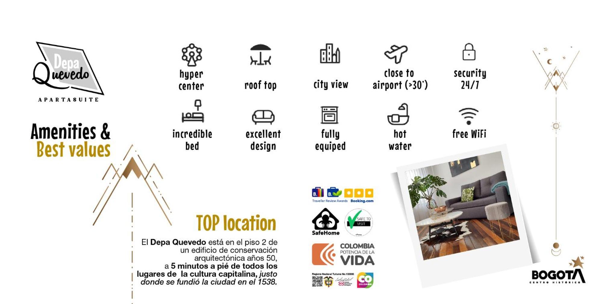 Depa Quevedo - Trendy Revamped Flat - Exceptional Spot In Bogota'S Historic Colonial Square - Candelaria Bogotá Exterior foto